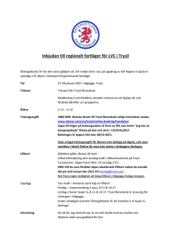Inbjudan till regionalt fartläger för LVC i Trysil