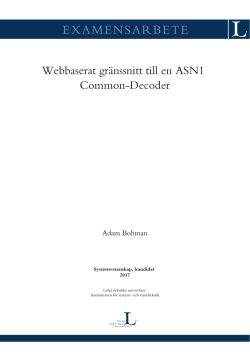 Webbaserat gränssnitt till en ASN1 Common-Decoder