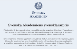 Svenska Akademiens svensklärarpris