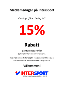 Medlemsdagar Intersport