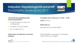Inbjudan Hepatologinätverksträff Stockholms levervecka
