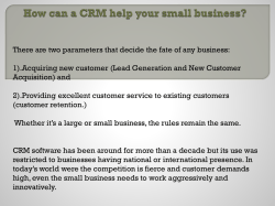How can a CRM help your small business?