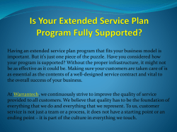 Is Your Extended Service Plan Program Fully
