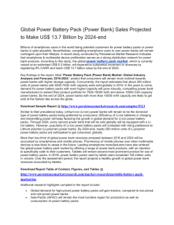 PR - Portable Battery Pack (Power Banks) Market 2016-2024