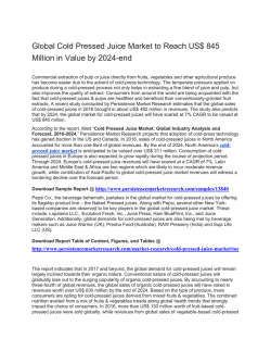 PR - Global Cold Pressed Juice Market 2016-2024 : PMR