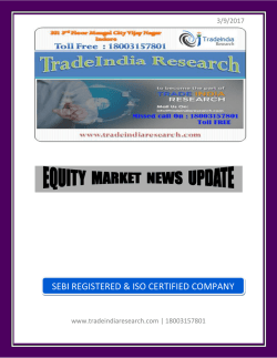 Stock Market Report for 9th March 2017- TradeIndia Research