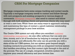 CRM For Mortgage Companies