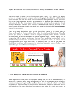 Norton customer care number