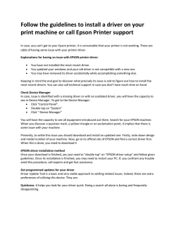 Follow the guidelines to install a driver on your print machine or call Epson Printer support