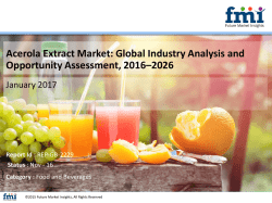 Acerola Extract Market will Increase at a CAGR of 8.5% during 2016-2026