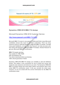 Dynamics CRM 2016 MB2-714 dumps