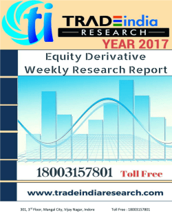 Weekly Derivative Prediction Report for 17-21 Apr 2017 by TradeIndia Research
