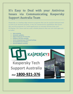 Its Easy to Deal with your Antivirus Issues via Communicating Kaspersky Support Australia Team