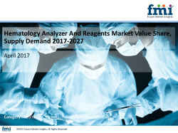  Hematology Analyzer And Reagents Market Revenue and Value Chain 2017-2027
