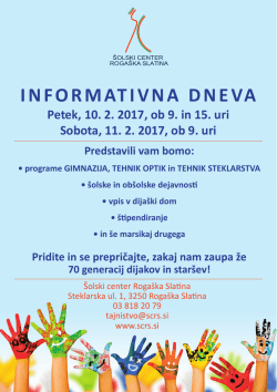 informativna dneva - Šolski center Rogaška