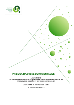 Priloga k dokumentaciji - Slovenski regionalno razvojni sklad