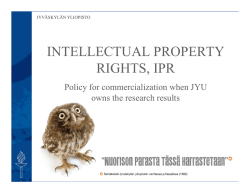 JYU IPR policy in the nut shell