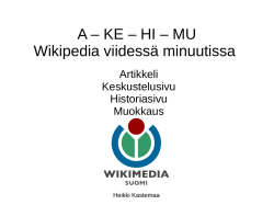 A – KE – HI – MU Wikipedia viidessä minuutissa