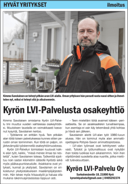 Kyrön LVI-Palvelusta osakeyhtiö - Y