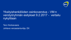VM:n verotyöryhmän esitykset 9.2.2017