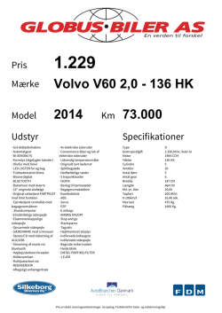 1.229 Volvo V60 2,0 - 136 HK 2014 73.000