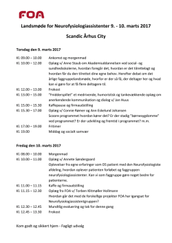 Landsmøde for Neurofysiologiassistenter 9. - 10. marts 2017