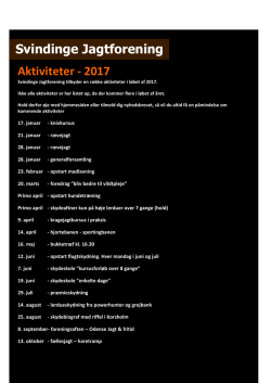 program 2017 - Svindinge Jagtforening