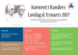 Konvent i Randers Lørdag d. 11 marts 2017