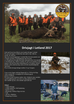 Drivjagt i Letland 2017 - Field And Forest Hunting Tours