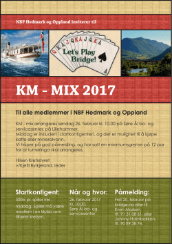 KM - MIX 2017 - NBF Hedmark og Oppland bridgekrets