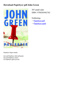 Papirbyer pdf John Green