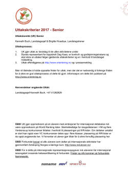 Uttakskriterier 2017 - Senior