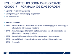 fylkesmøte i ks sogn og fjordane 09002017 – formalia og dagsorden
