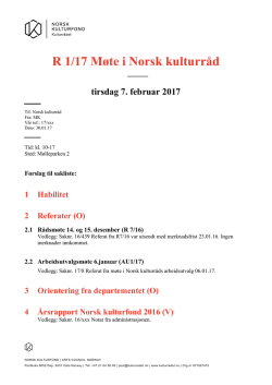 R 1/17 Møte i Norsk kulturråd