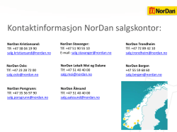 Kontaktinformajon NorDan avdelingskontor