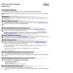 IBM Cognos Metrics Manager Hurtigstartveiledning