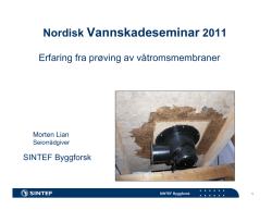 Nordisk Vannskadeseminar 2011