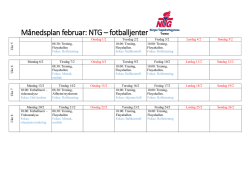 Månedsplan februar: NTG – fotballjenter