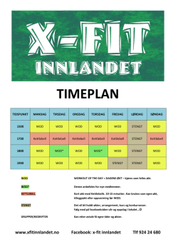 timeplan - X-fit innlandet
