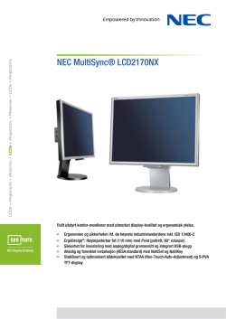 NEC MultiSync® LCD2170NX - NEC Display Solutions Europe