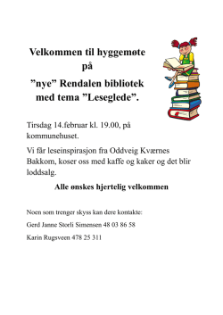 Plakat - Rendalen kommune