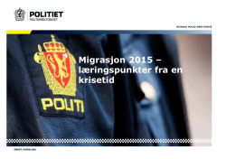 Migrasjon 2015 - læringspunkter fra en krisetid