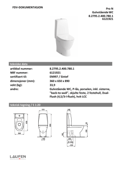 Gulvstående WC tekniske data artikkel nummer: 8.2795.2.400.780.1