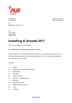 Årsmøteinnkalling 2017