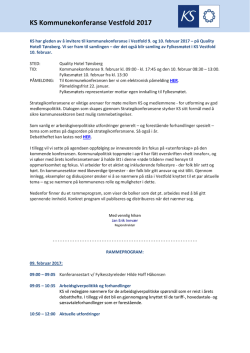 Invitasjon til KS Kommunekonferanse Vestfold 9.
