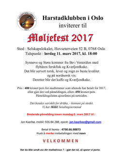 Møljefest 11. mars 2017