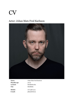Actor: Johan Mats Fred Karlsson