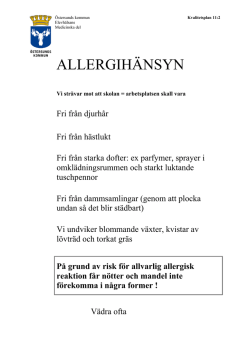 allergiinformation - Fagervallsskolan 1A