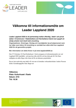 Informationsmöte Lappland 2020