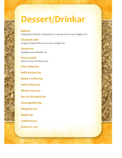 Party menu (sun and sand design)